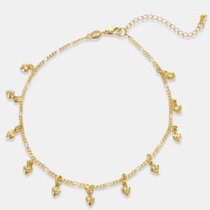 NEW 18K Gold Filled Puff Hearts Ankle Bracelet Anklet